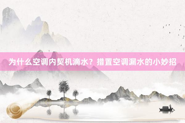 为什么空调内契机滴水？措置空调漏水的小妙招